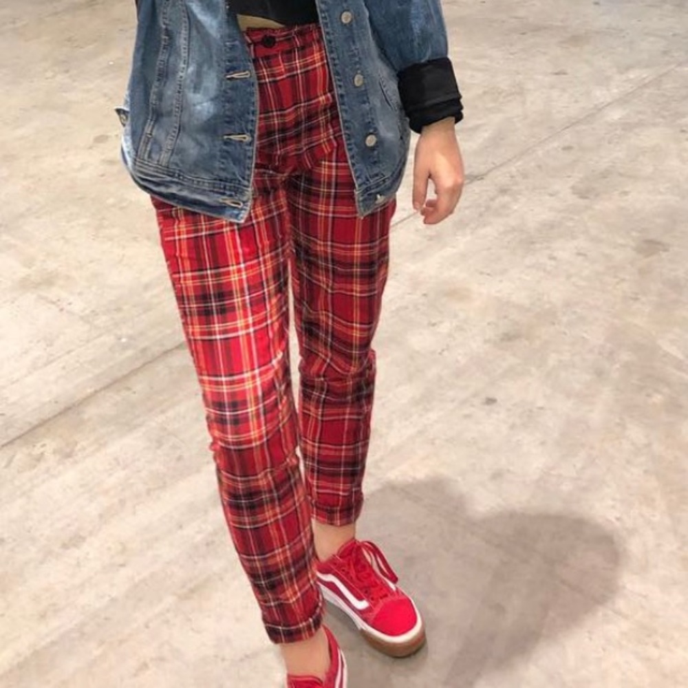 Urban Outfitters High Waist Plaid Pants